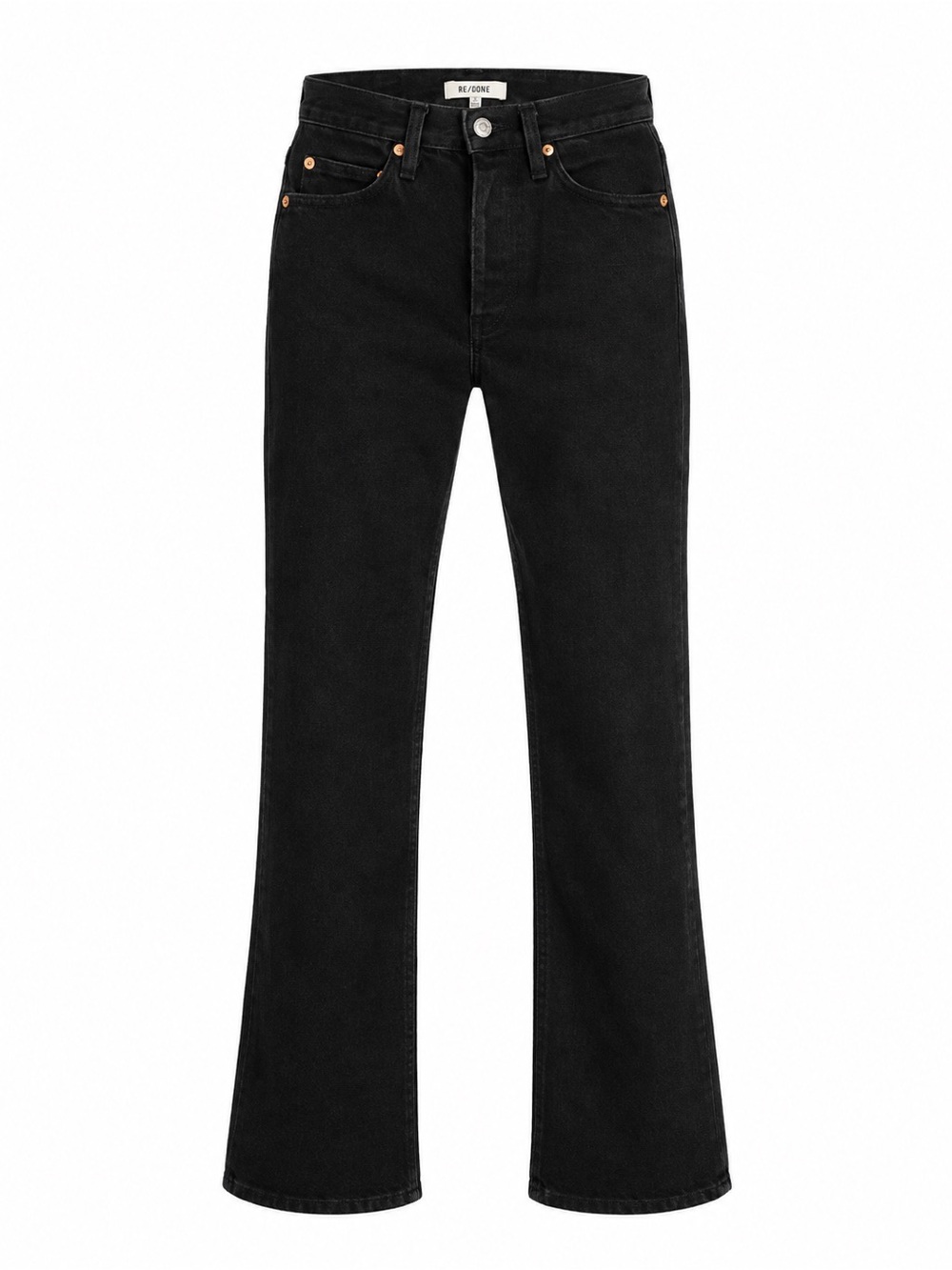 Re/Done Black High-Rise Straight Jeans